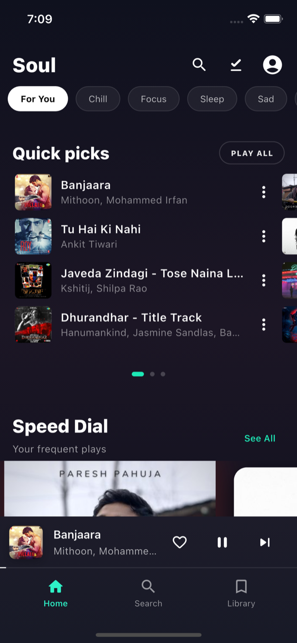 Soul app – Now Playing